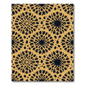 Earthy Gold Abstract Sunburst Medallion Rug