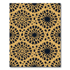 Earthy Gold Abstract Sunburst Medallion Rug