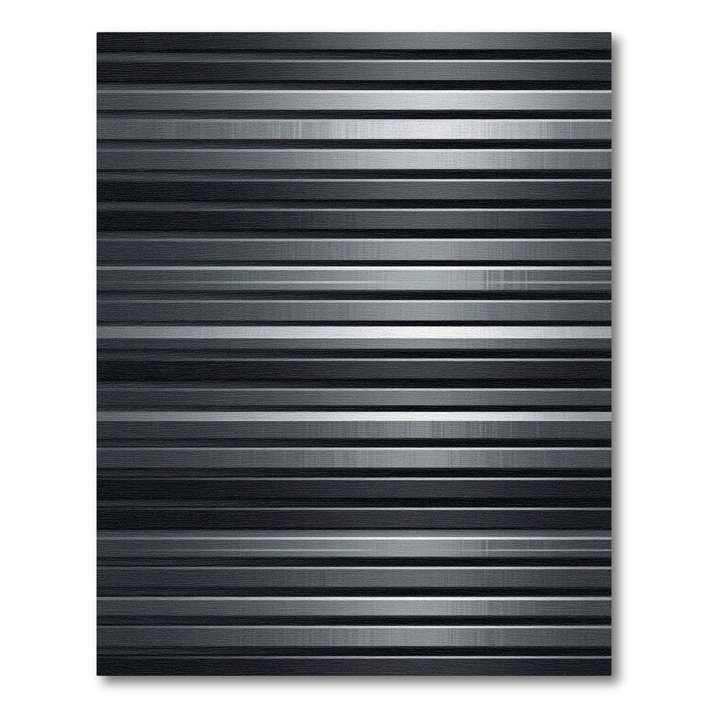 Modern Sleek Metallic Silver Striped Rug