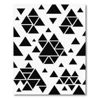 Minimalist Black and White Geometric Triangles Rug