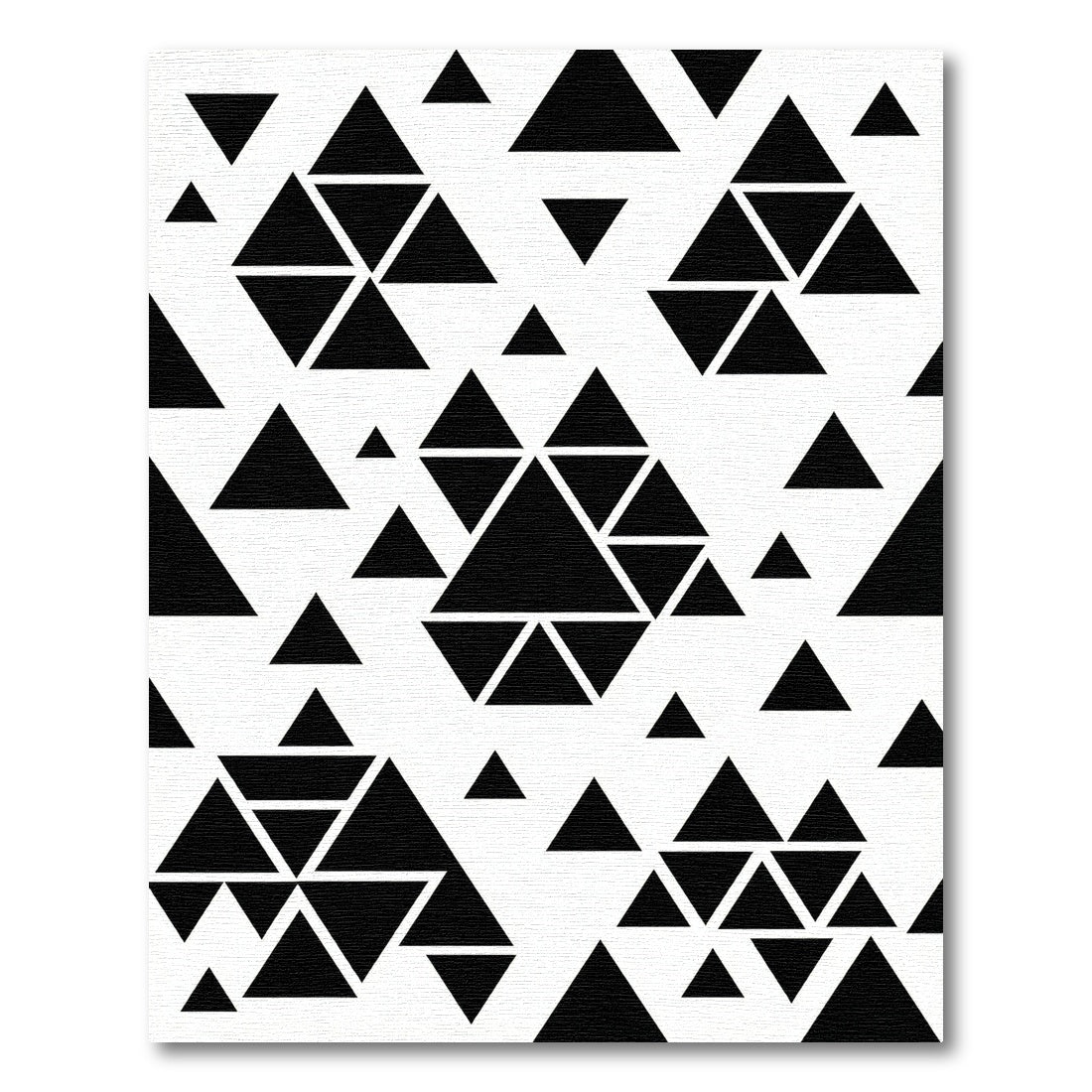 Minimalist Black and White Geometric Triangles Rug