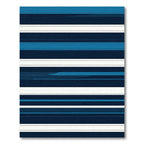 Coastal Navy Blue Linear Stripe Rug
