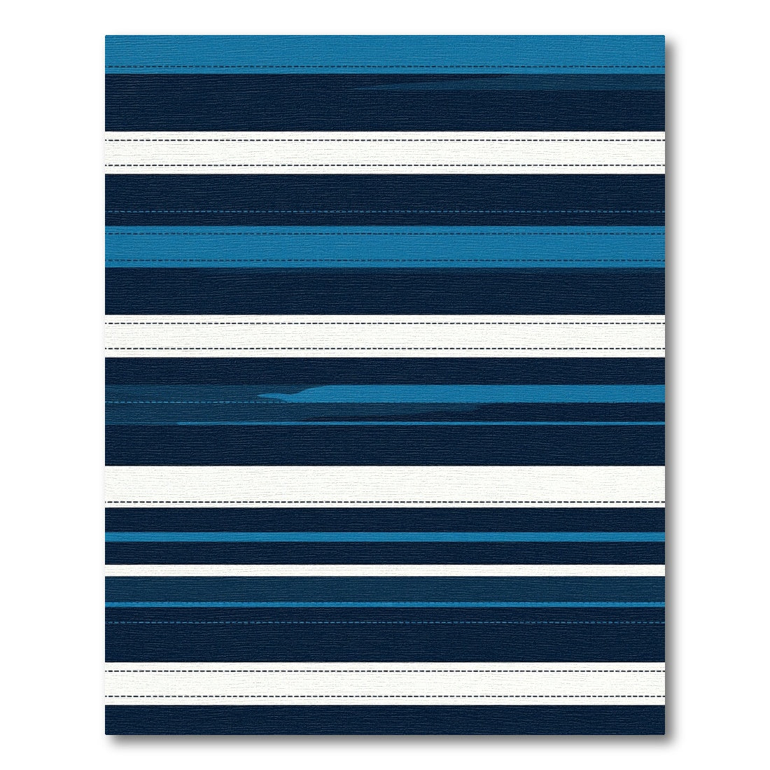 Coastal Navy Blue Linear Stripe Rug
