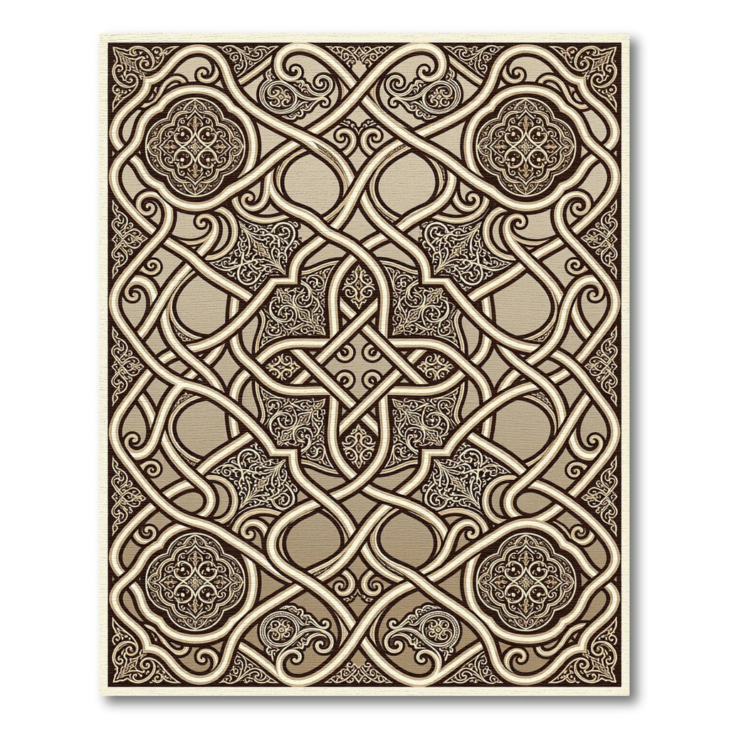 Ornate Interlocking Medieval Knotwork Rug