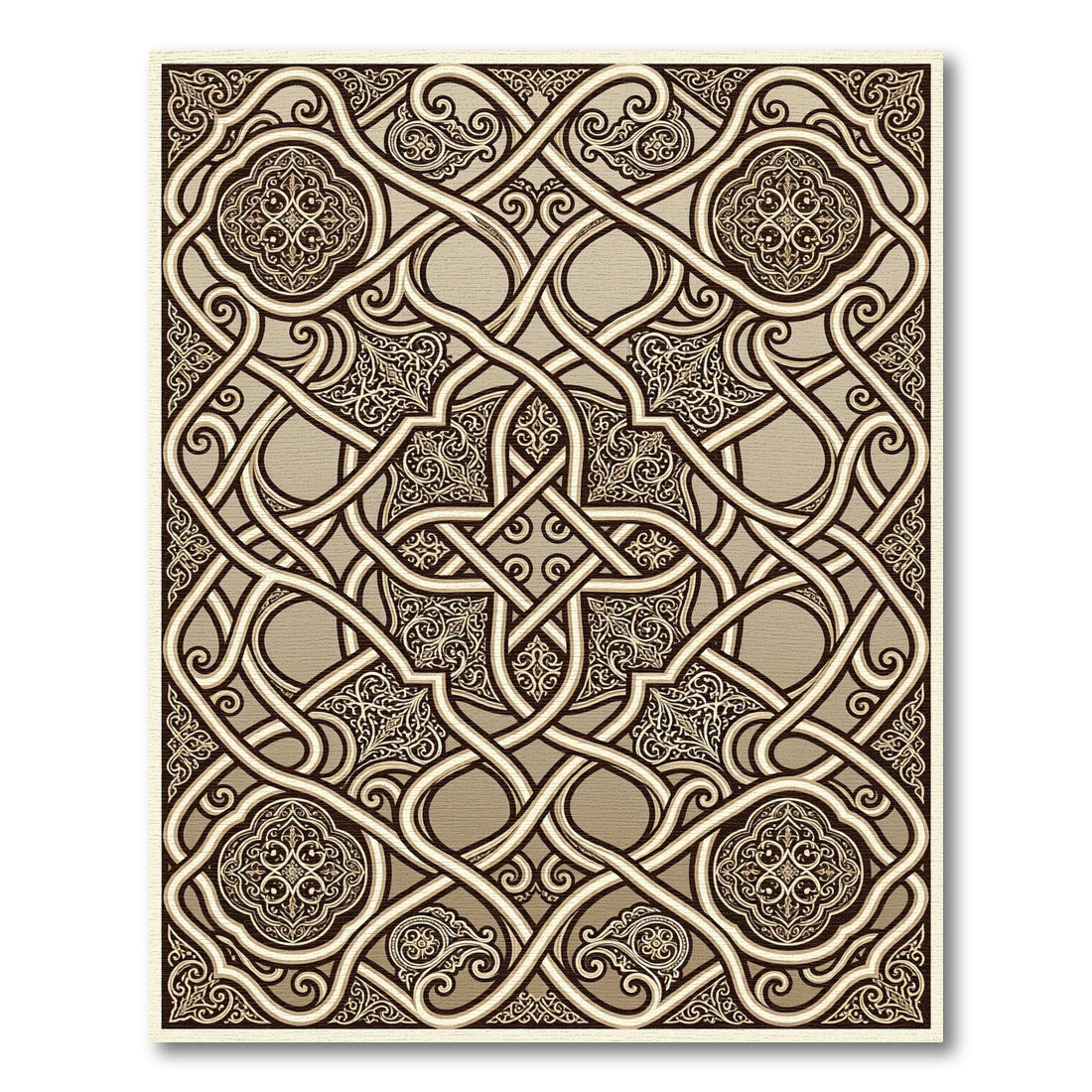 Ornate Interlocking Medieval Knotwork Rug
