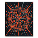 Geometric Starburst Orange and Charcoal Rug