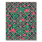 Peony Trellis Garden Teal Rose Rug