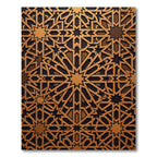Geometric Golden Star Bronze Lattice Rug