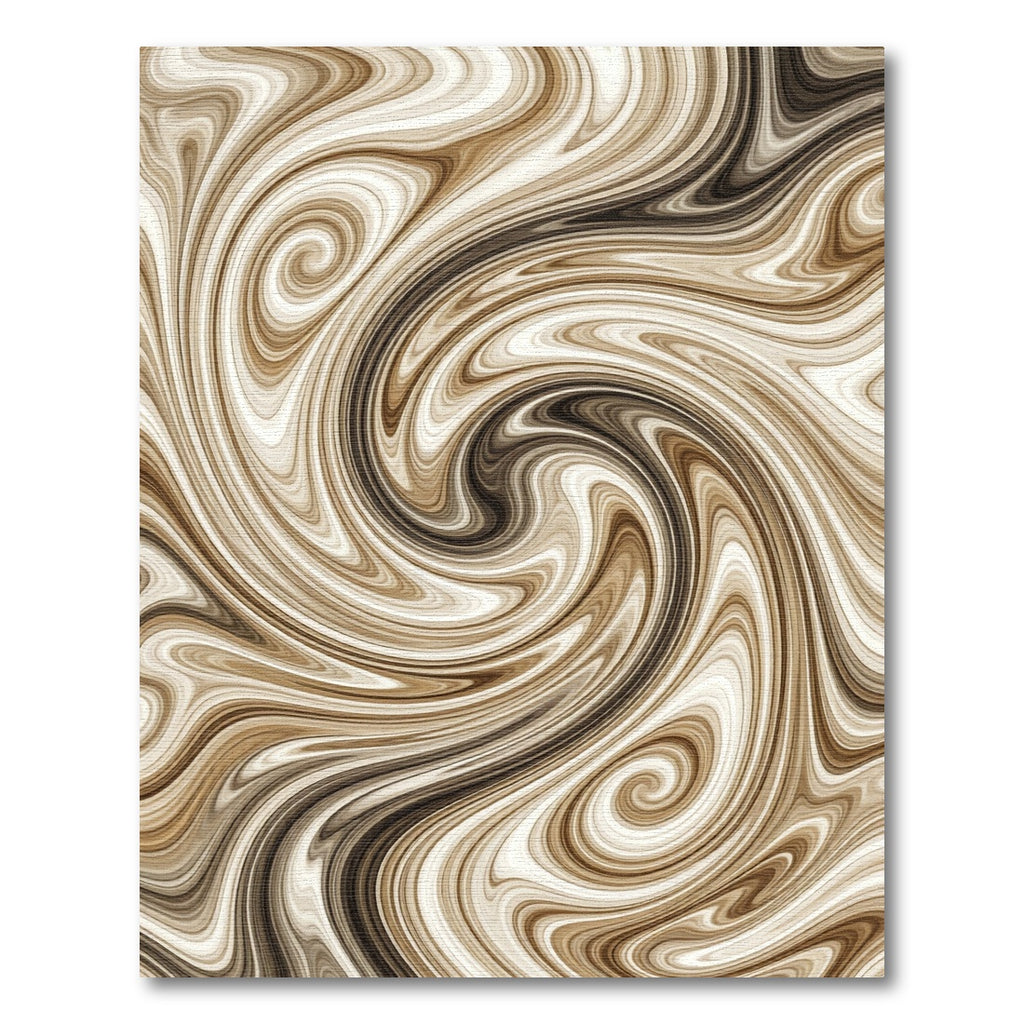 Swirling Coffee Latte Cream Abstract Wave Rug