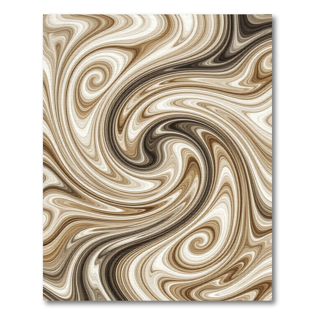 Swirling Coffee Latte Cream Abstract Wave Rug