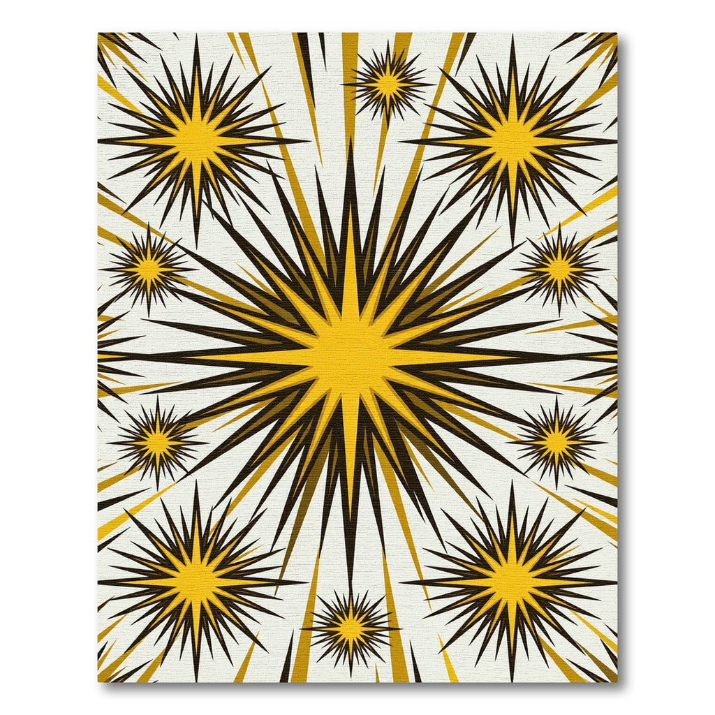 Radiant Starburst Yellow Black Rug