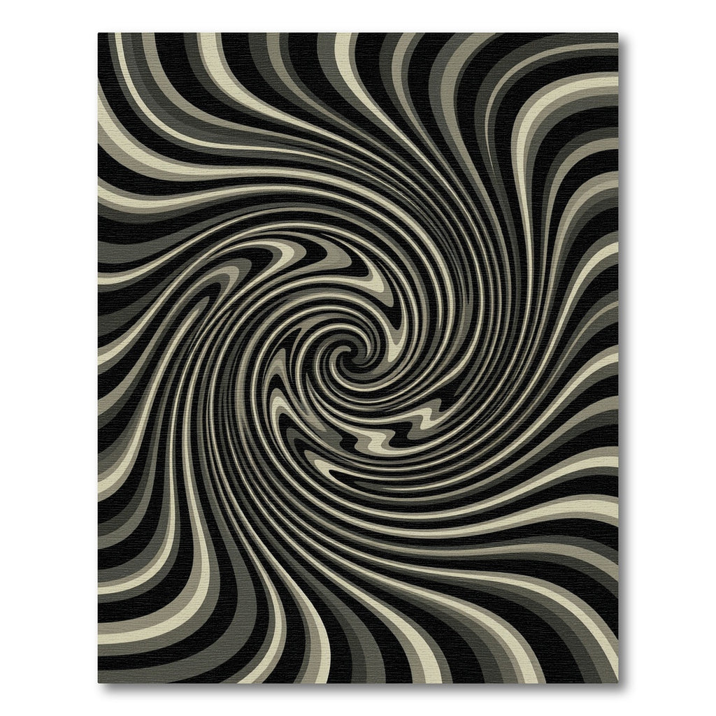 Monochromatic Swirl Optical Illusion Rug