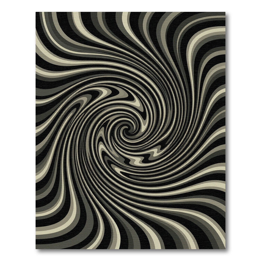 Monochromatic Swirl Optical Illusion Rug