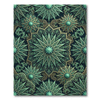 Deep Emerald Starburst Mandala Rug