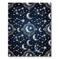 Celestial Silver Crescent Moon Starry Night Rug