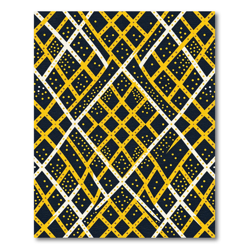 Midnight Yellow Diamond Dot Weave Rug