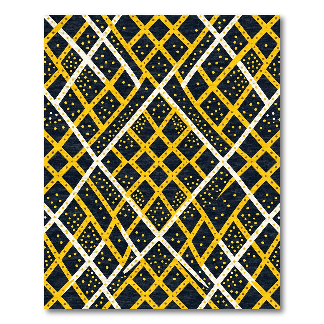 Midnight Yellow Diamond Dot Weave Rug