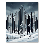 Winter Musical Note Skyline Composition Rug