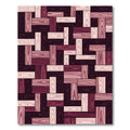 Burgundy Pink Woodgrain Parquet Rug