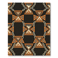 Ornate Burnt Orange Hourglass Chain Link Rug