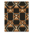 Ornate Burnt Orange Hourglass Chain Link Rug