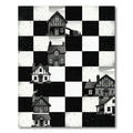 Monochrome Checkered Village Home Art Rug