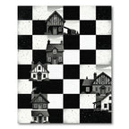 Monochrome Checkered Village Home Art Rug