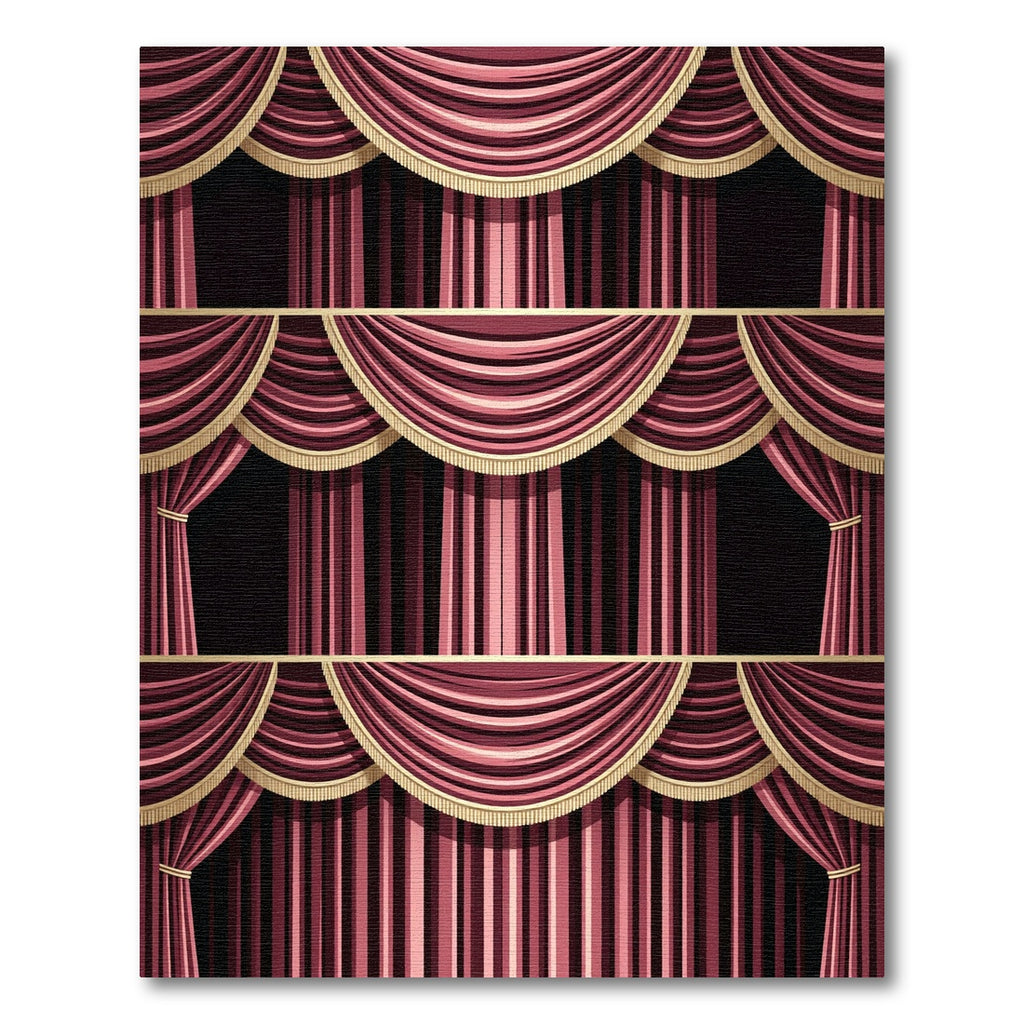 Victorian Rich Burgundy Draped Stripes Rug