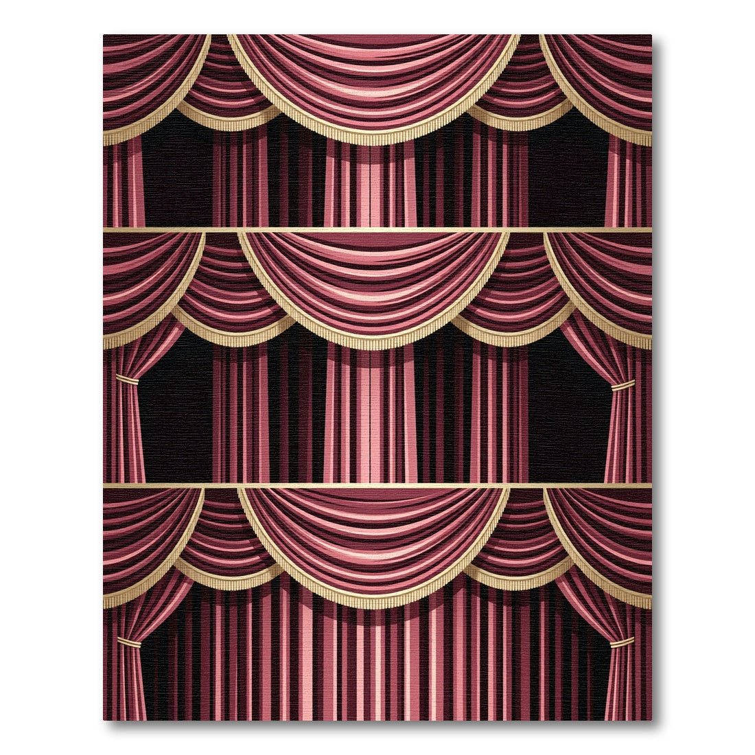 Victorian Rich Burgundy Draped Stripes Rug