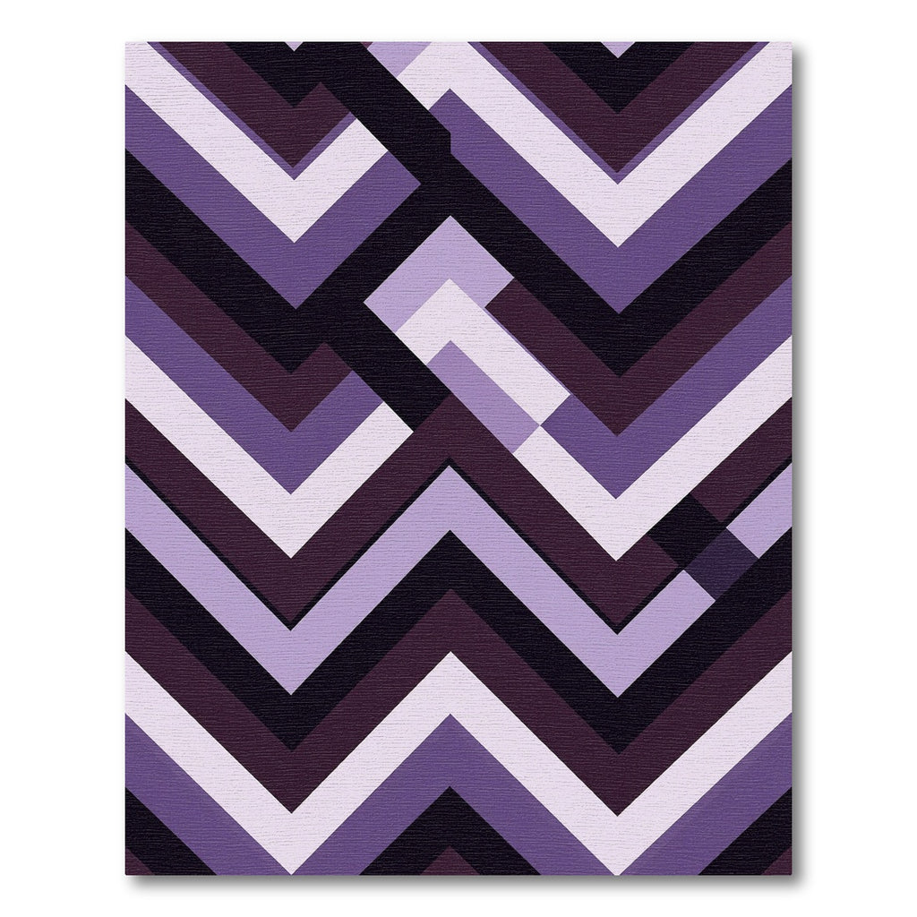 Modern Purple Geometric Chevron Art Rug
