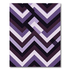 Modern Purple Geometric Chevron Art Rug