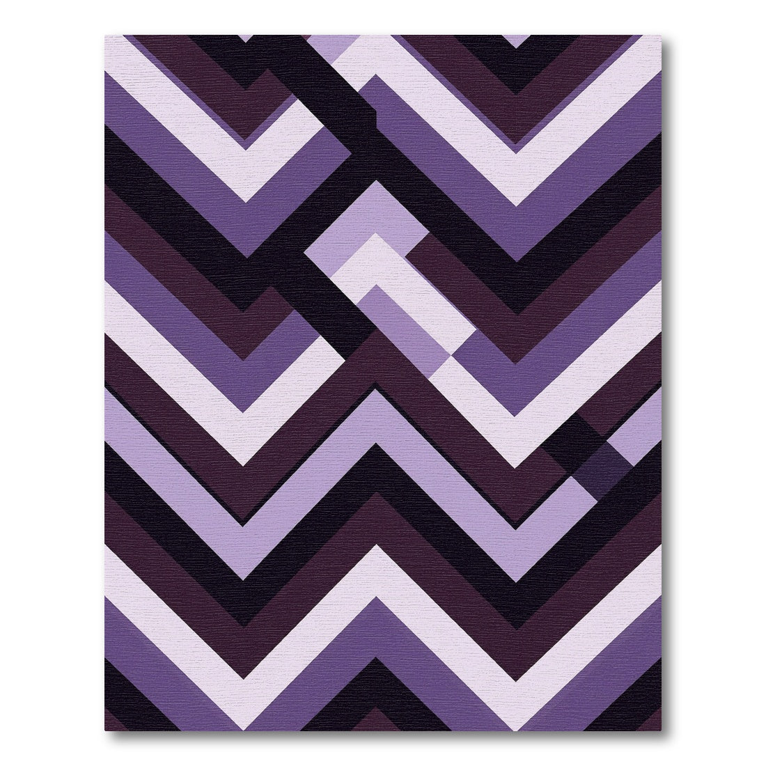 Modern Purple Geometric Chevron Art Rug