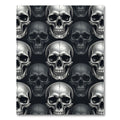 Monochrome Detailed Skull Repeat Art Rug