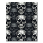 Monochrome Detailed Skull Repeat Art Rug