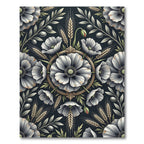 White Poppy Wheat Botanical Medallion Rug