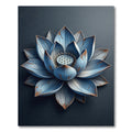 Distressed Blue Lotus Flower Rug