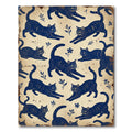 Vintage Navy Stretching Cat Illustration Rug