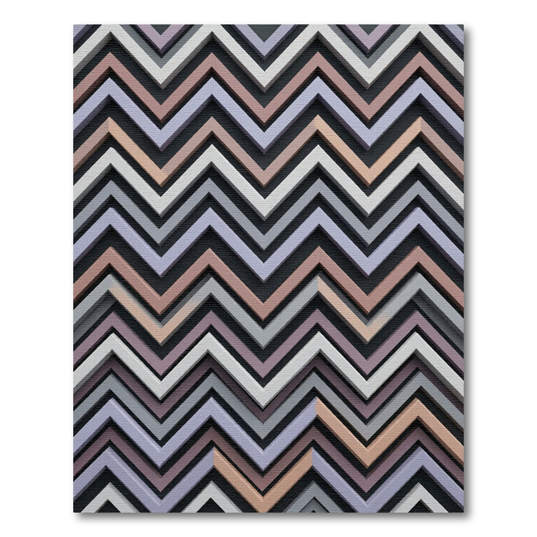 Modern Geometric Pastel Zigzag Chevron Rug