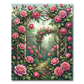 Romantic Pink Rose Garden Arbour Rug