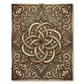 Ornate Golden Baroque Intertwined Filigree Rug