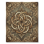 Ornate Golden Baroque Intertwined Filigree Rug
