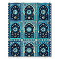 Blue Teal Starburst Archway Garden Rug