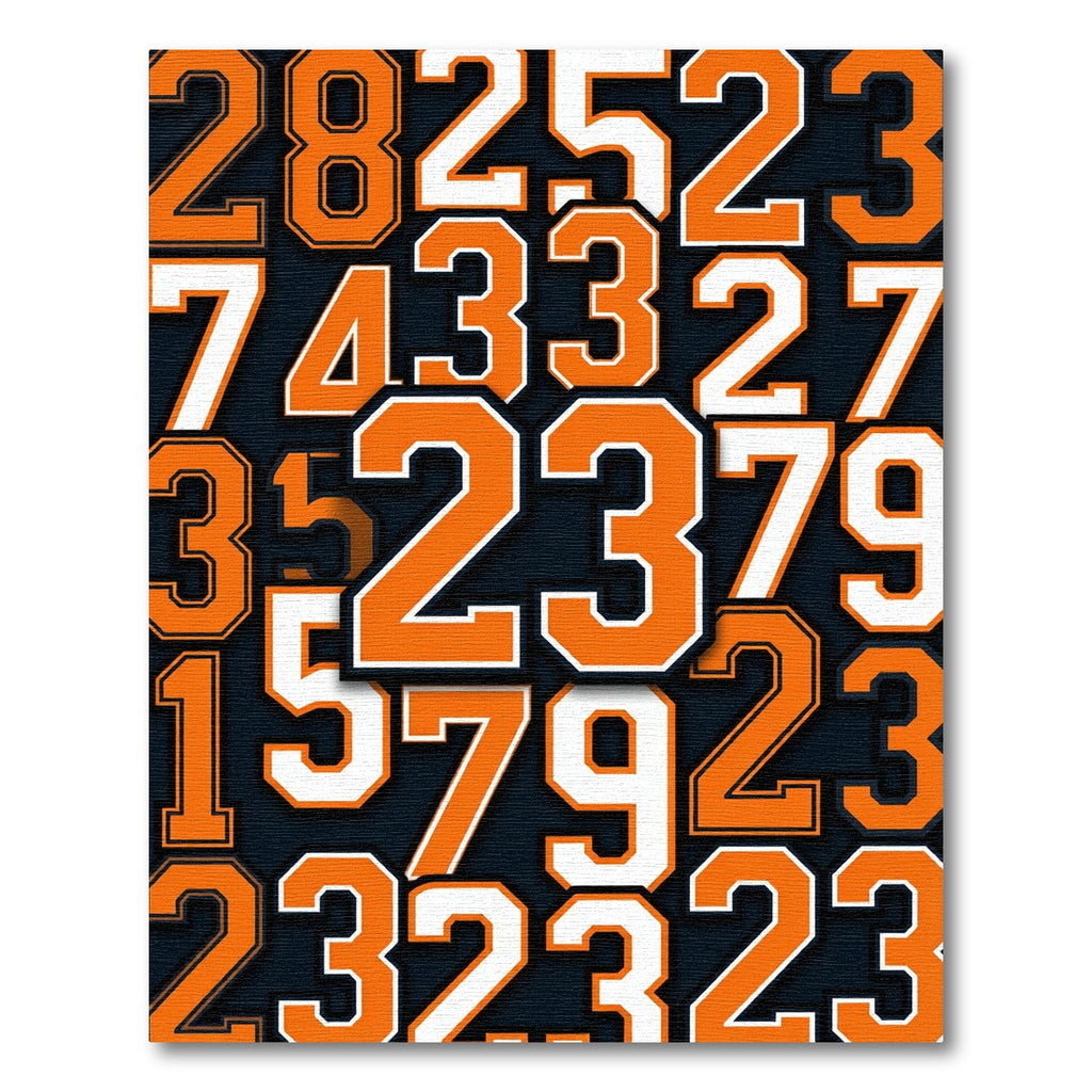 Varsity Orange Collegiate Number Graphic Rug