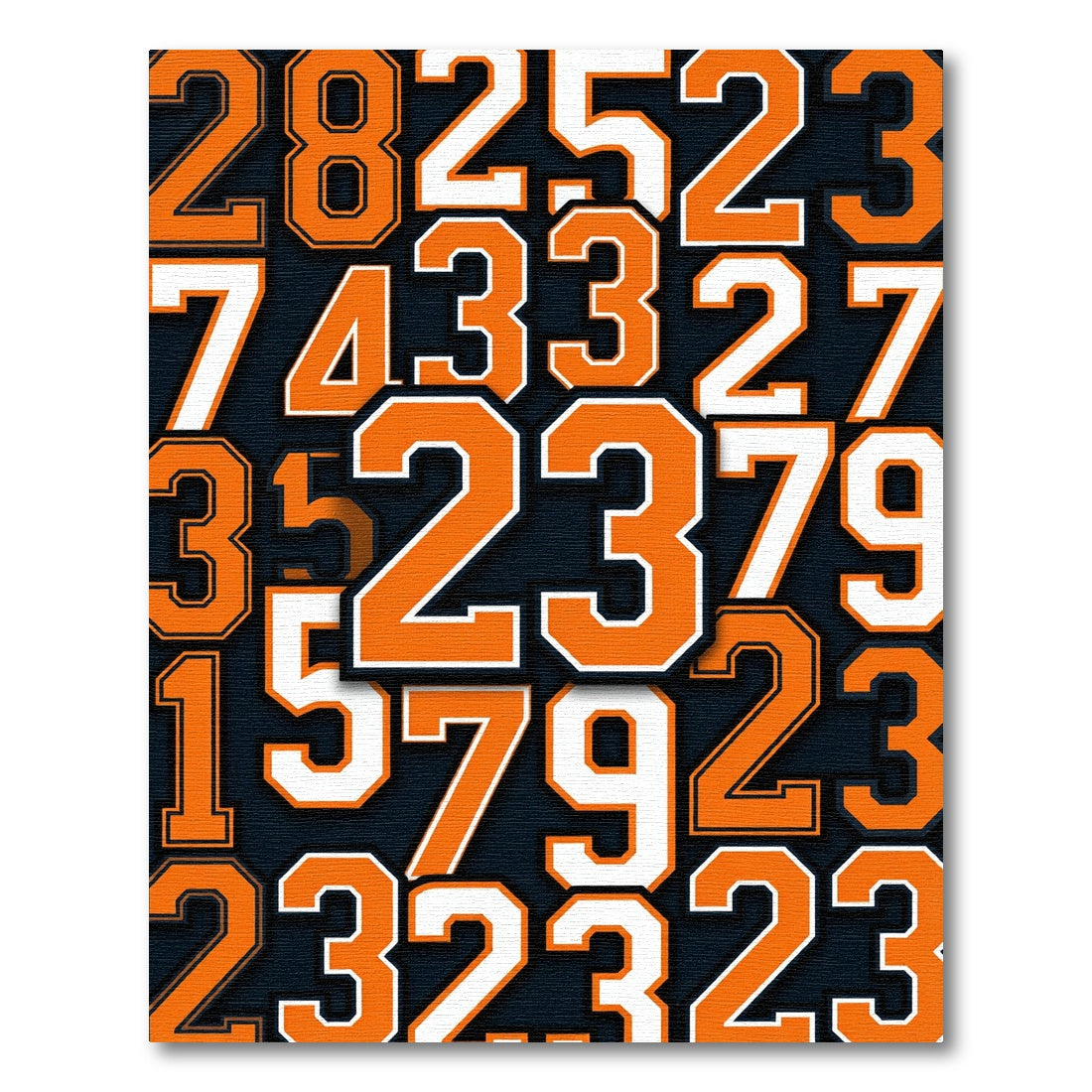 Varsity Orange Collegiate Number Graphic Rug