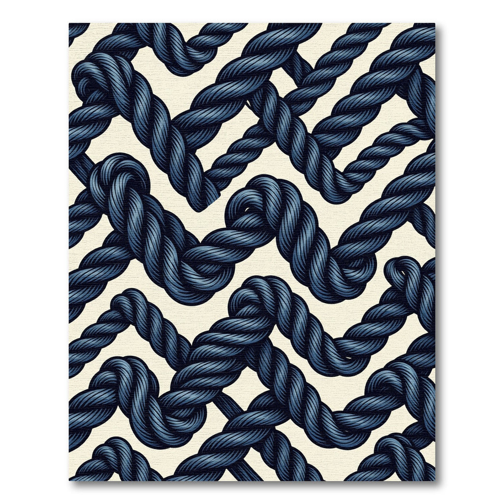 Navy Blue Twisted Rope Weave Rug