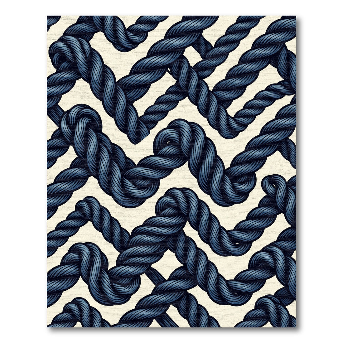 Navy Blue Twisted Rope Weave Rug