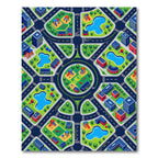 Vibrant Colorful City Layout Isometric Map Rug