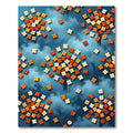 Autumnal Amber Floral Sky Cloud Rug
