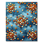 Autumnal Amber Floral Sky Cloud Rug