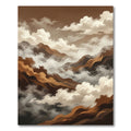 Abstract Sepia Mountain Mist Landscape Rug